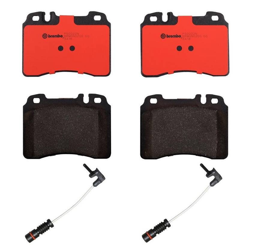 Mercedes Brakes Set Kit - Pads Front (Ceramic) (with Sensors) 005420022041 - Brembo 2259804KIT